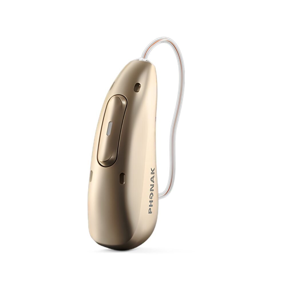 Phonak CROS Infinio in der Farbe Sand Beige, Seitenansicht